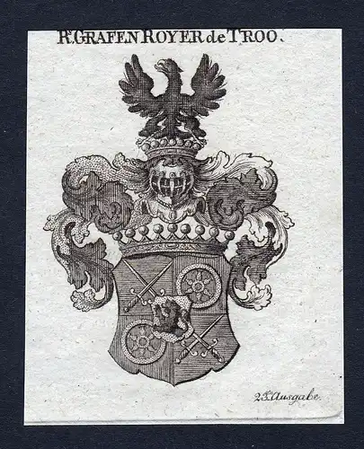 Grafen Royer de Troo - Royer Troo Frankreich France Wappen Adel coat of arms heraldry Heraldik