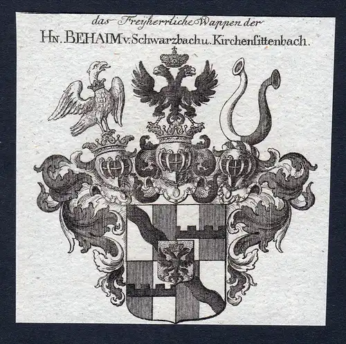 Hn. Behaim v. Schwarzenbach u. Kirchensittenbach - Behaim Schwarzenbach Kirchensittenbach Wappen Adel coat of
