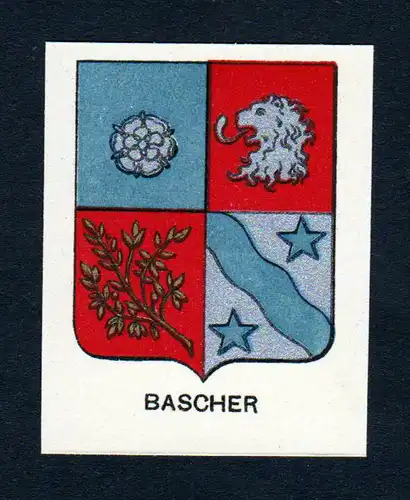 Bascher - Bascher Wappen Adel coat of arms heraldry Lithographie