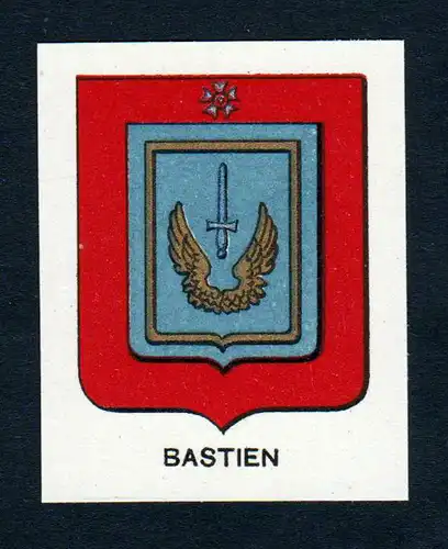 Bastien - Bastien Wappen Adel coat of arms heraldry Lithographie