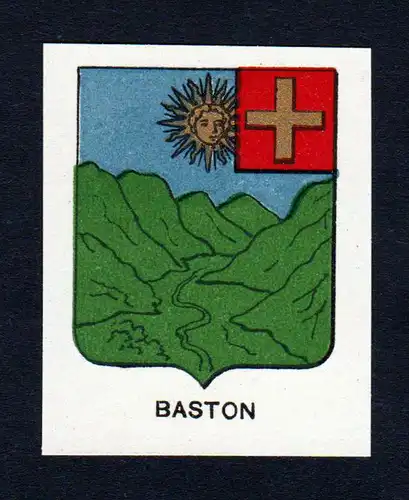 Baston - Baston Wappen Adel coat of arms heraldry Lithographie