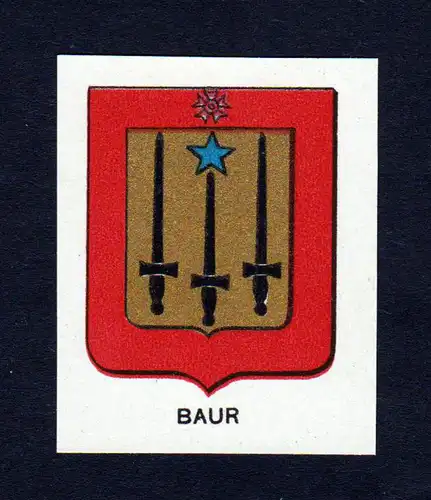 Baur - Baur Bauer Wappen Adel coat of arms heraldry Lithographie