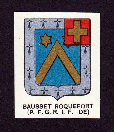 Bausset Roquefort - Bausset Roquefort Wappen Adel coat of arms heraldry Heraldik Lithographie
