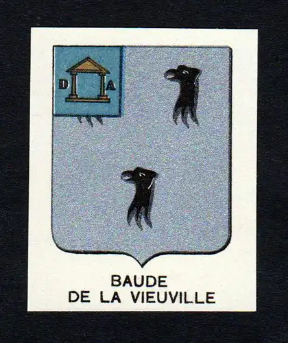 Baude de la Vieuville - Baude Vieuville Wappen Adel coat of arms heraldry Lithographie