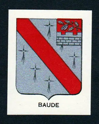 Baude - Baude Wappen Adel coat of arms heraldry Lithographie