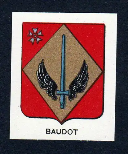 Baudot - Baudot Wappen Adel coat of arms heraldry Lithographie