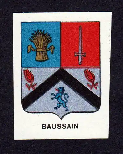 Baussain - Baussain Wappen Adel coat of arms heraldry Lithographie
