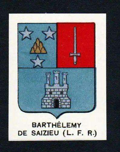 Barthelemy de Saizieu - Barthelemy Saizieu Wappen Adel coat of arms heraldry Lithographie
