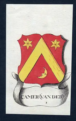 Camer (van der) - Camer Wappen Adel coat of arms heraldry Heraldik