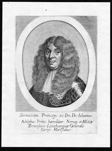 Iohannes Adolphus - Johann Adolf Norge Lüneburg Portrait Kupferstich