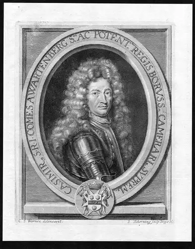 Casimir comes Awartenberg - Johann Kasimir Kolb von Wartenberg Portrait Kupferstich