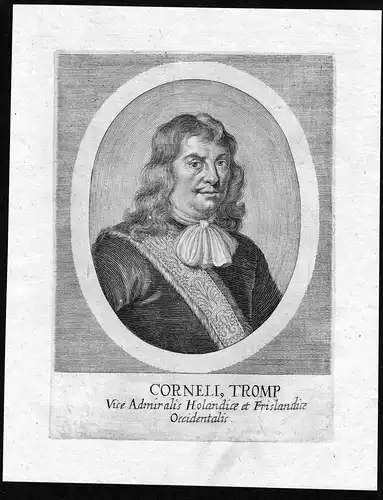 Corneli Tromp - Cornelis Tromp Marineoffizier Portrait Kupferstich