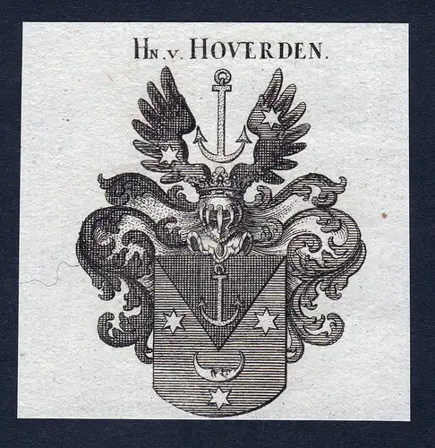 Hn. v. Hoverden - Johann Adrian Hoverden Wappen Adel coat of arms heraldry Heraldik