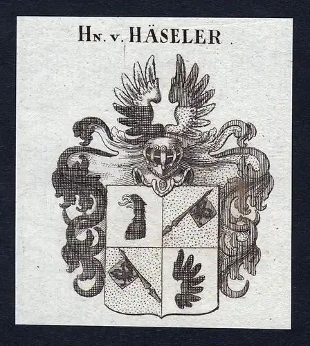Hn. v. Häseler - Häseler Haeseler Wappen Adel coat of arms heraldry Heraldik