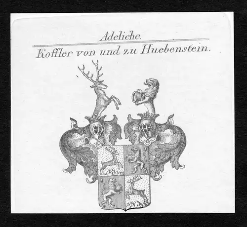 Koffler von und zu Huebenstein - Koffler Huebenstein Hübenstein Wappen Adel coat of arms heraldry Heraldik