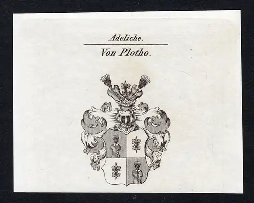 Von Plotho - Plotho Wappen Adel coat of arms Kupferstich  heraldry Heraldik