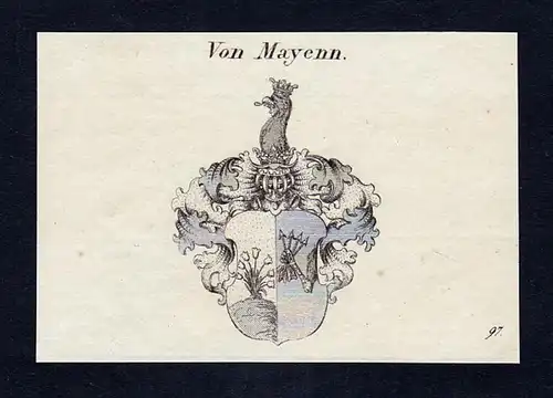 Von Mayenn - Mayenn Mayen Wappen Adel coat of arms Kupferstich  heraldry Heraldik