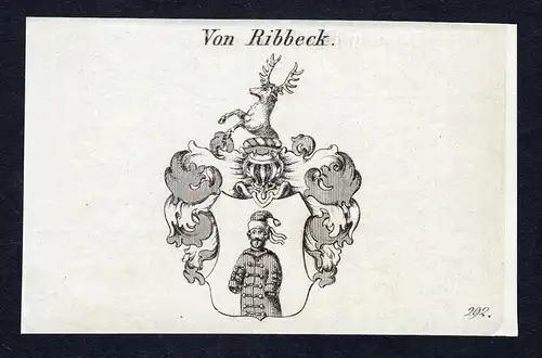 Von Ribbeck - Ribbeck Wappen Adel coat of arms Kupferstich  heraldry Heraldik