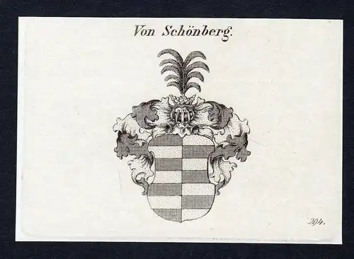 Von Schönberg - Schönberg Schoenberg Wappen Adel coat of arms Kupferstich  heraldry Heraldik