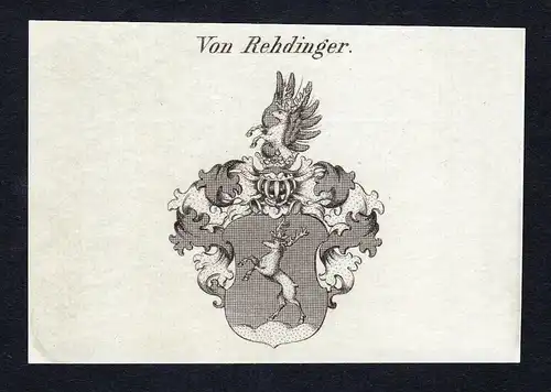 Von Rehdinger - Rehdinger Wappen Adel coat of arms Kupferstich  heraldry Heraldik