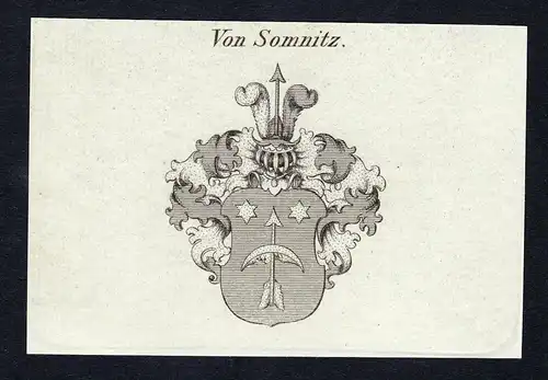 Von Somnitz - Somnitz Wappen Adel coat of arms Kupferstich  heraldry Heraldik