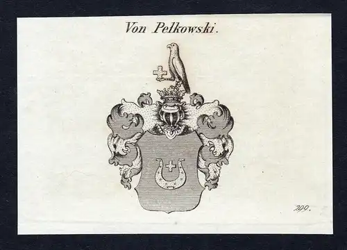 Von Pelkowski - Pelkowski Wappen Adel coat of arms Kupferstich  heraldry Heraldik