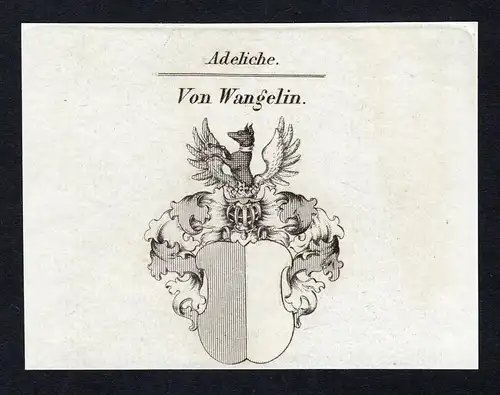 Von Wangelin - Wangelin Wappen Adel coat of arms Kupferstich  heraldry Heraldik