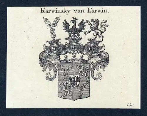 Karwinsky von Karwin - Karwinsky Karwin Wilhelm Wappen Adel coat of arms heraldry Heraldik