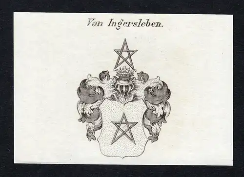 Von Ingersleben - Ingersleben Wappen Adel coat of arms Kupferstich  heraldry Heraldik