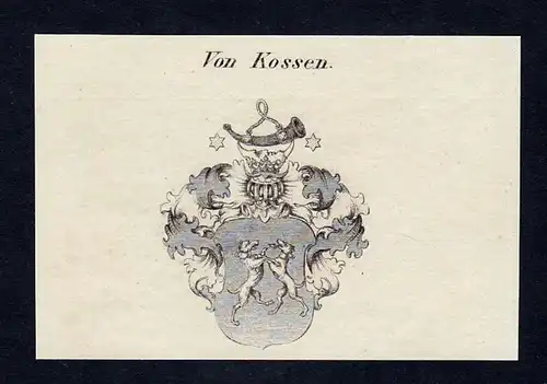Von Kossen - Kossen Wappen Adel coat of arms Kupferstich  heraldry Heraldik