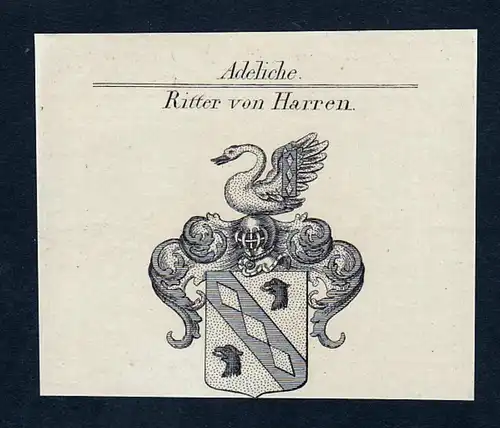 Ritter von Harren - Harren Wappen Adel coat of arms Kupferstich  heraldry Heraldik