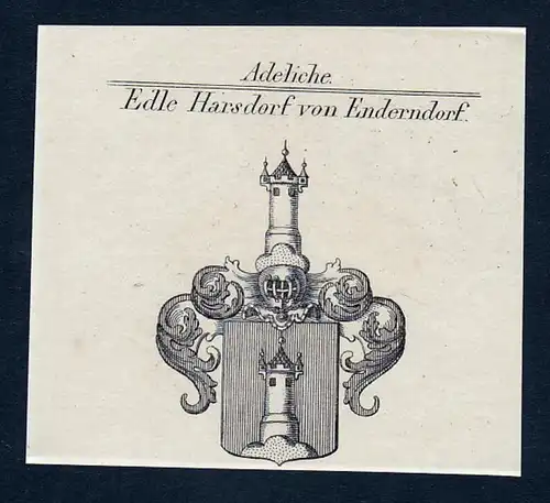 Edle Harsdorf von Enderndorf - Harsdorf von Enderndorf Wappen Adel coat of arms Kupferstich  heraldry Heraldik