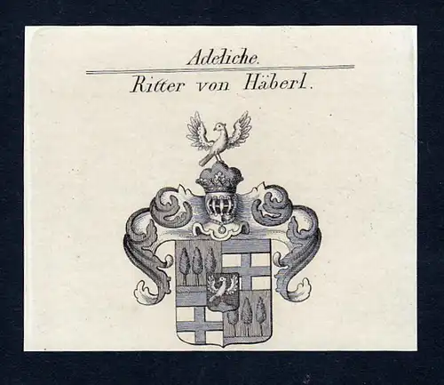 Ritter von Häberl - Häberl Haeberl Wappen Adel coat of arms Kupferstich  heraldry Heraldik