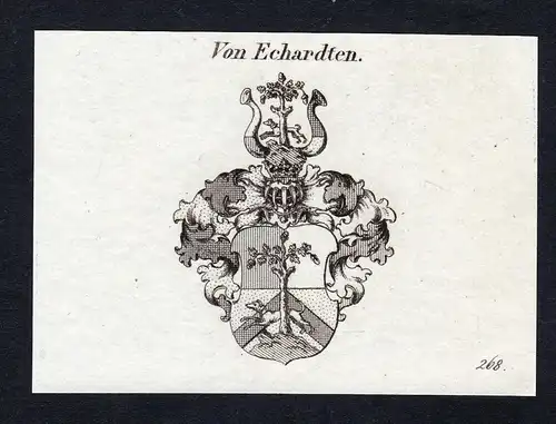 Von Echardten - Echardten Wappen Adel coat of arms Kupferstich  heraldry Heraldik