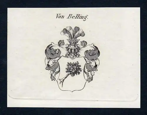 Von Belling - Belling Wappen Adel coat of arms Kupferstich  heraldry Heraldik