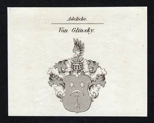 Von Glinsky - Glinski Glinsky Wappen Adel coat of arms Kupferstich  heraldry Heraldik