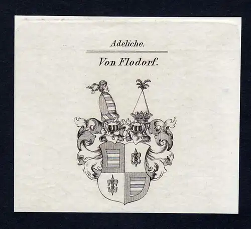 Von Flodorf - Flodorf Wappen Adel coat of arms Kupferstich  heraldry Heraldik
