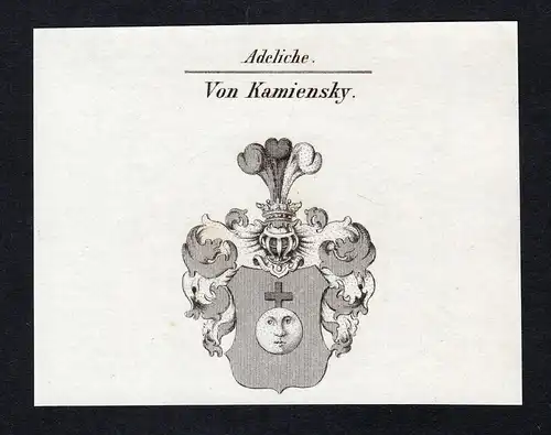 Von Kamiensky - Kamiensky Kamienski Wappen Adel coat of arms Kupferstich  heraldry Heraldik