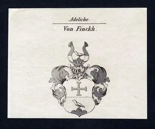 Von Finckh - Finckh Wappen Adel coat of arms Kupferstich  heraldry Heraldik