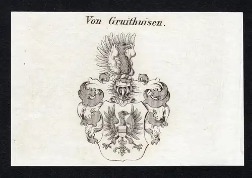 Von Gruithuisen - Gruithuisen Wappen Adel coat of arms Kupferstich  heraldry Heraldik