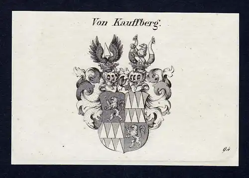 Von Kauffberg - Kauffberg Wappen Adel coat of arms Kupferstich  heraldry Heraldik