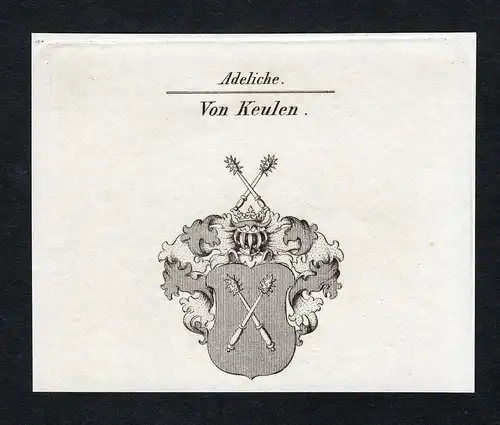 Von Keulen - Keulen Wappen Adel coat of arms Kupferstich  heraldry Heraldik