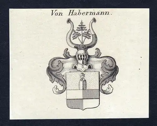 Von Habermann - Habermann Wappen Adel coat of arms Kupferstich  heraldry Heraldik