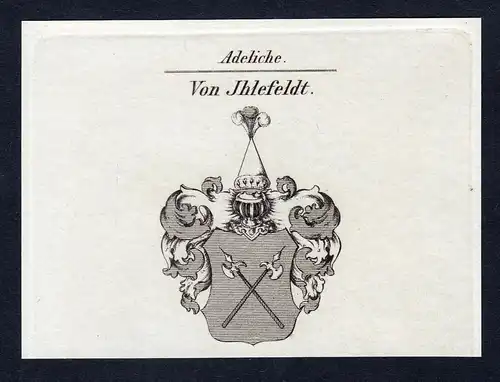 Von Ihlefeldt - Ihlefeldt Wappen Adel coat of arms Kupferstich  heraldry Heraldik