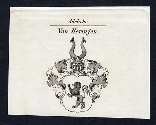 Von Heringen - Heringen Wappen Adel coat of arms Kupferstich  heraldry Heraldik