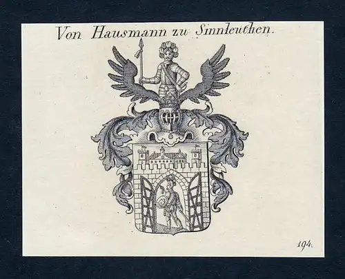 Von Hausmann zu Sinnleuthen - Hausmann zu Sinnleuthen Wappen Adel coat of arms Kupferstich  heraldry Heraldik