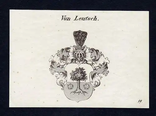 Von Leutsch - Leutsch Luszh Lus Lutzsch Leitzsch Lewtzsch Leuitzsch Leuitsch Wappen Adel coat of arms Kupferst