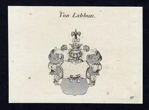 Von Labbun - Labbun Wappen Adel coat of arms Kupferstich  heraldry Heraldik