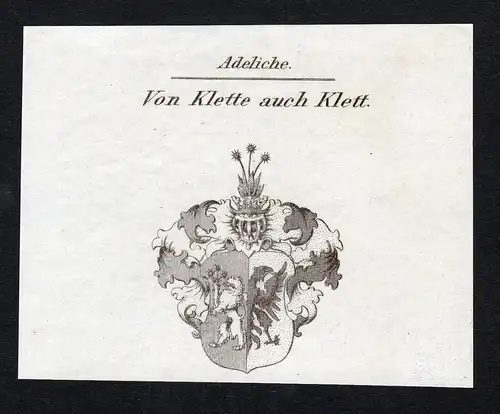 Von Klette auch Klett - Klette Klett Wappen Adel coat of arms heraldry Heraldik