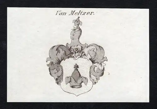Von Meltzer - Meltzer Melzer Wappen Adel coat of arms heraldry Heraldik Kupferstich engraving